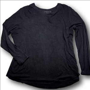 Women's Como Vintage Black Long Sleeve Tee Plus Size 1X